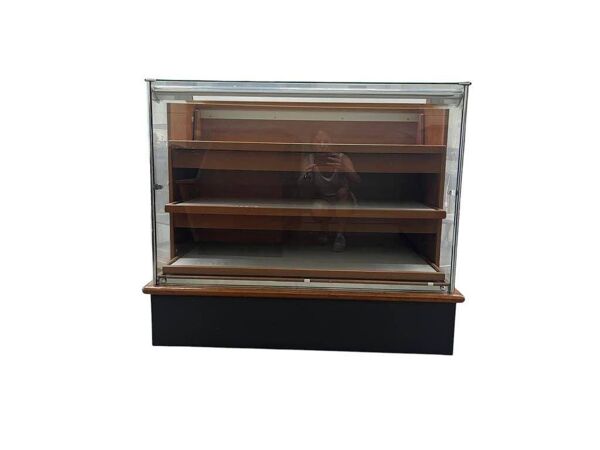 Comptoir de magasin/vitrine/comptoir vintage en bois avec tiroirs