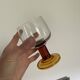 6 verres pieds bloc ambre 70’