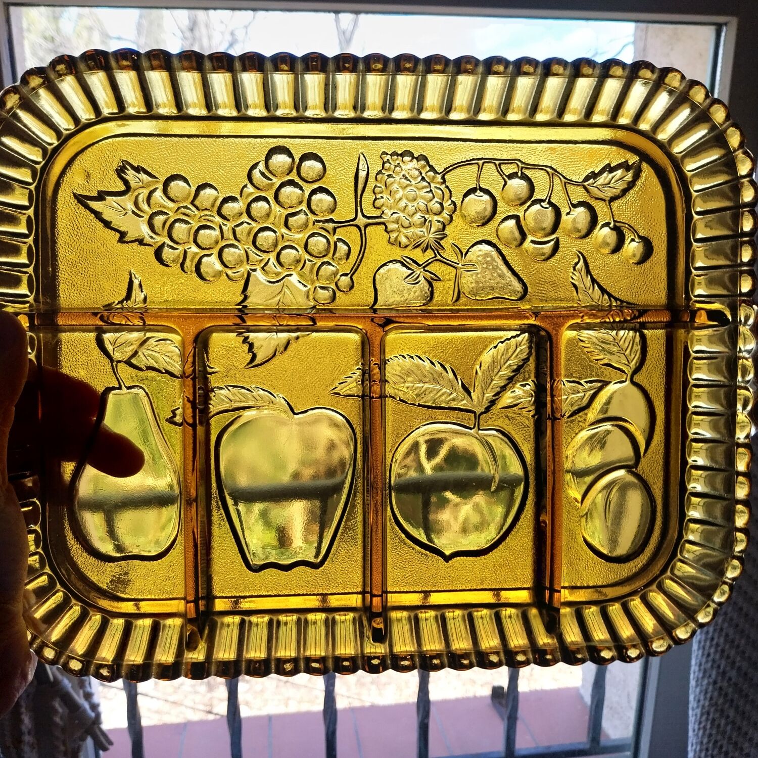 Vintage divided glass dish