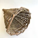 Brown wicker basket, wall decoration