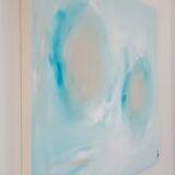 Tableau peinture abstrait "douces bulles" fait main