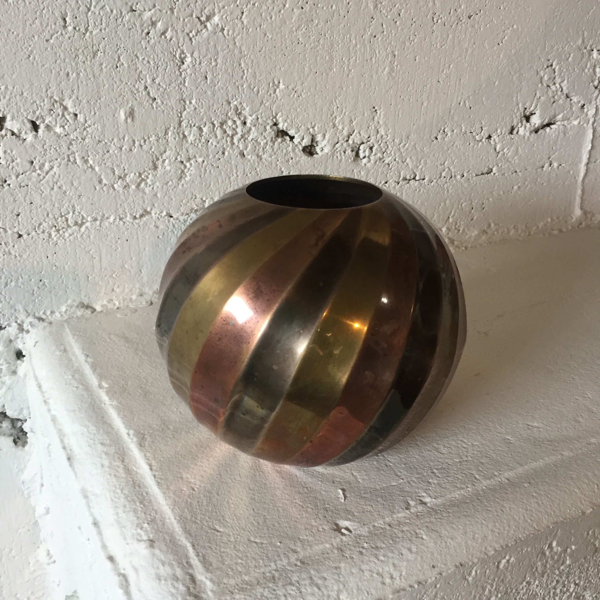 Brass round vase