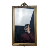 Golden Wall Mirror 57x33 Rococo Style, Louis XV in Wood and Stucco Vintage 50s