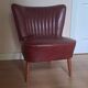 Burgundy leatherette cocktail chair, circa 1958