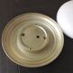 Ceiling lamp globe in white opaline and gold metal art deco style