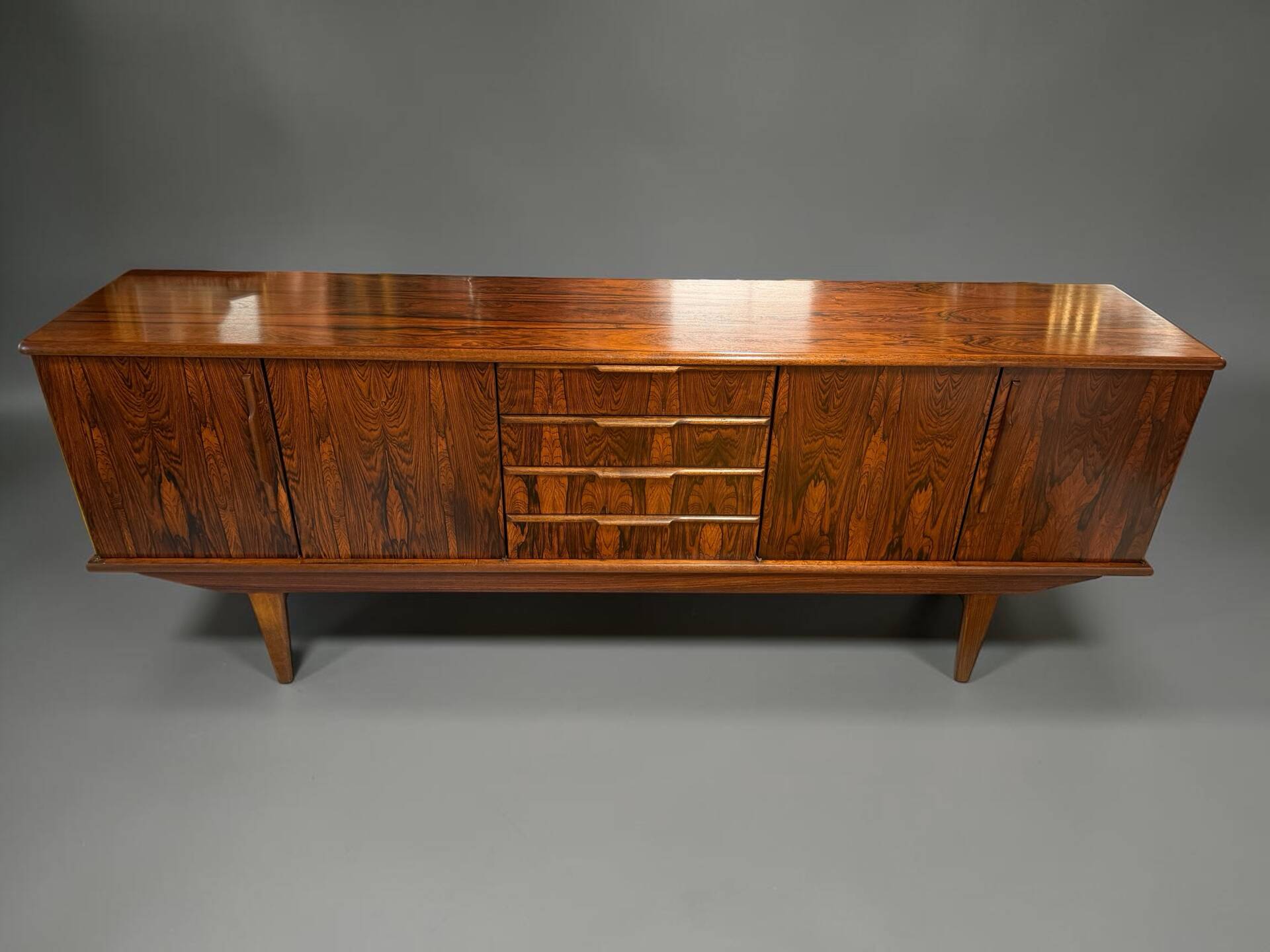 Scandinavian enfilade in rio palisander circa 1960 230 cm