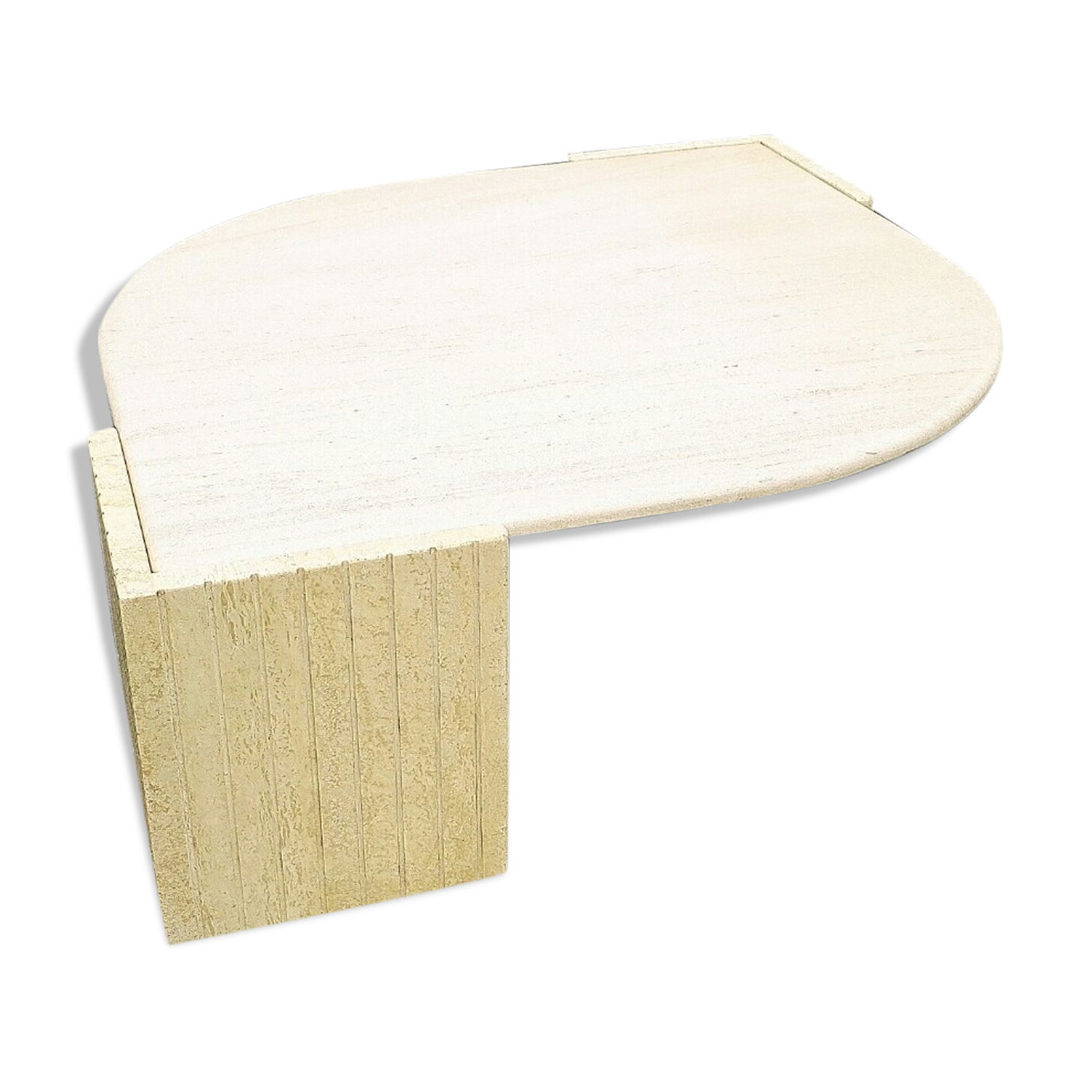 Table basse goutte travertin design 1970 vintage