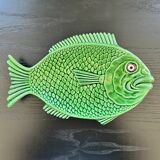 Plat poisson en barbotine verte