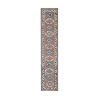 Vintage anatolian oushak kars runner rug 80 x 380 cm