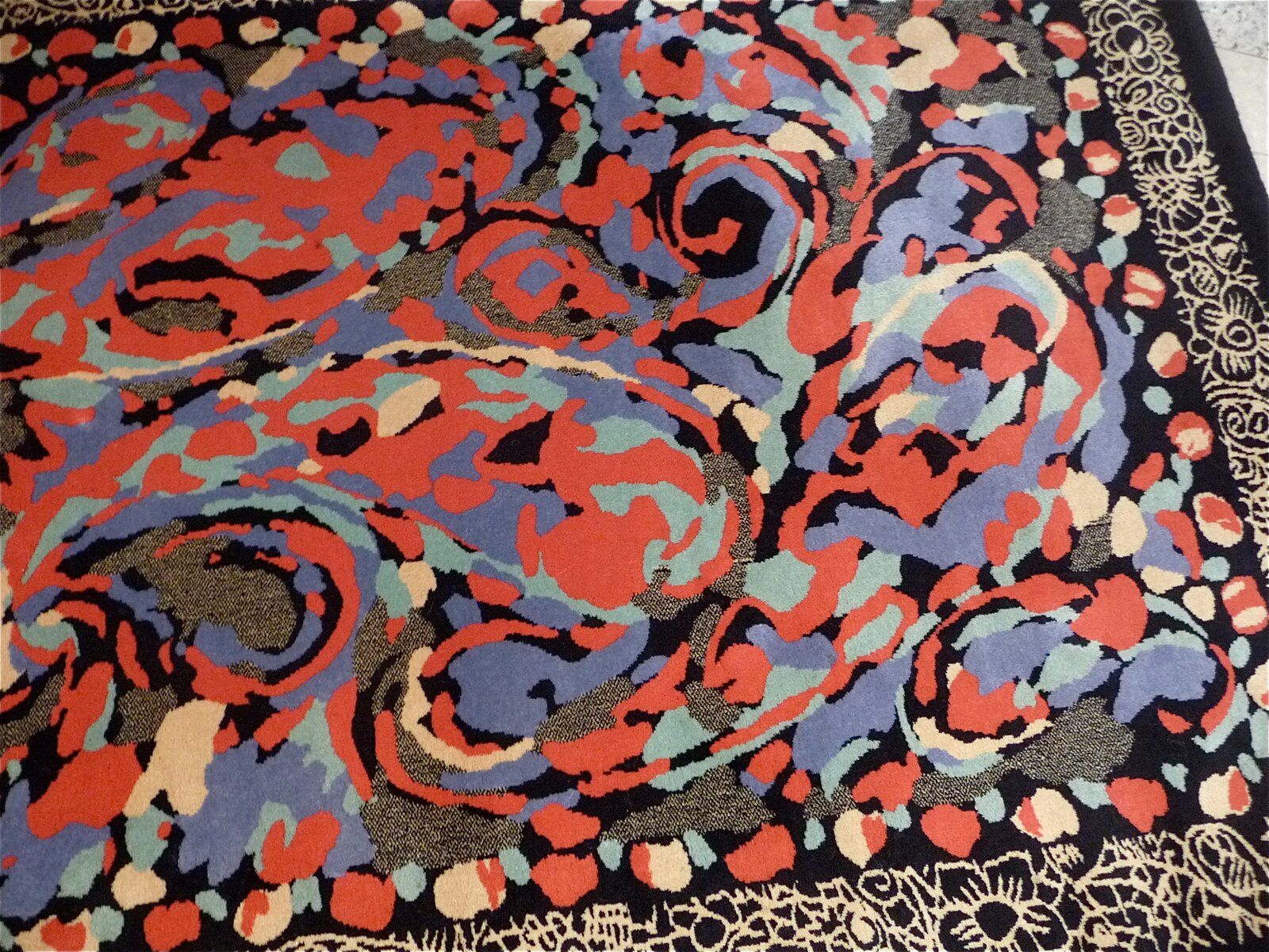 Postmodern Art rug by Pierre Balmain for Van Neder Rugs, France 1980s