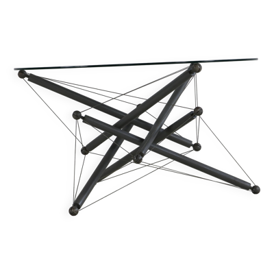 Table basse Cassina en fil d'acier, design années 70
