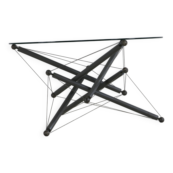 Table basse Cassina en fil d'acier, design années 70
