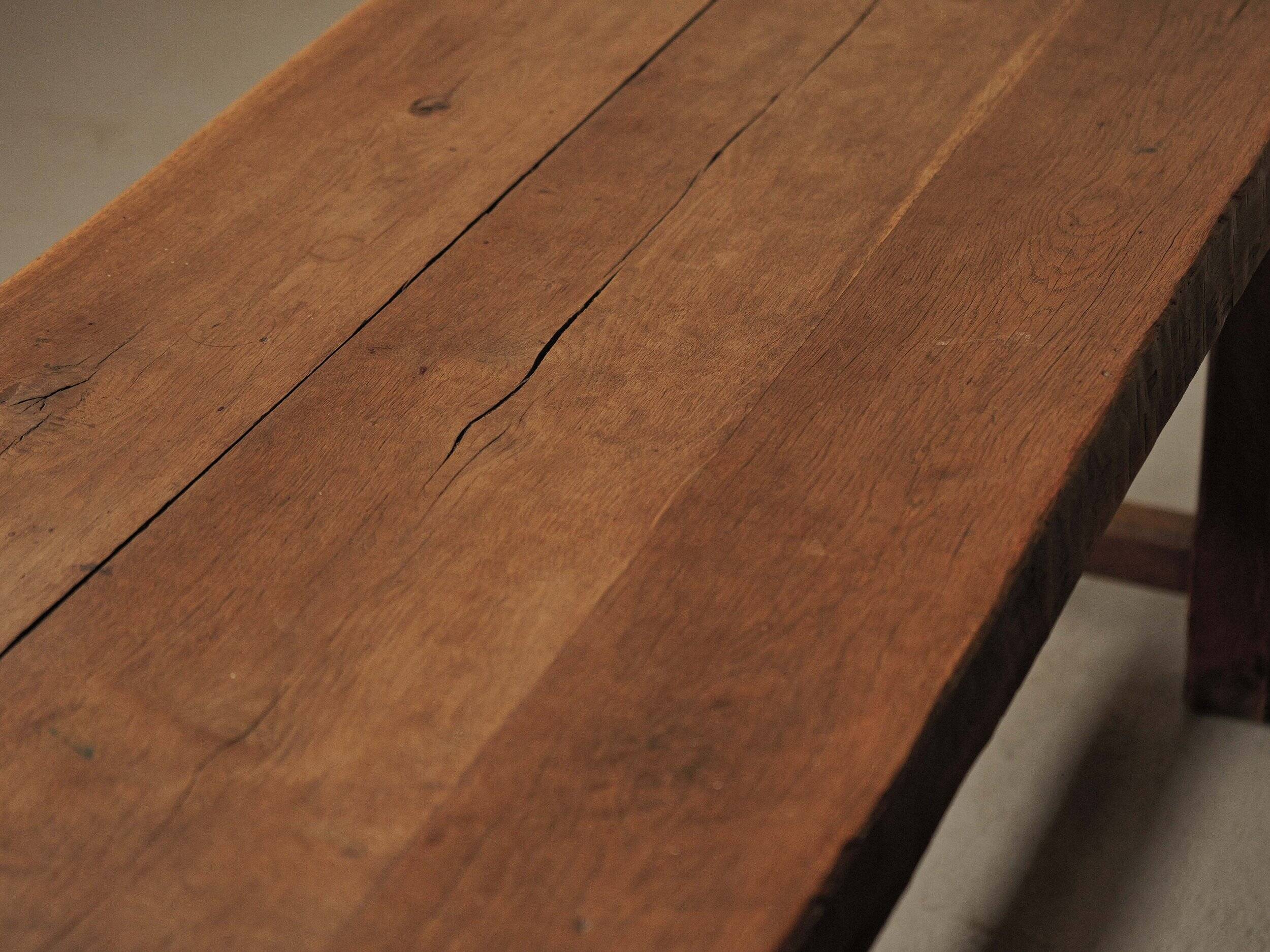 Large solid wood table, handcrafted.
