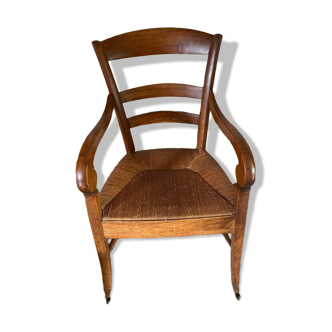 Restoration period straw armchair