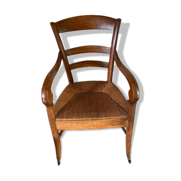 Fauteuil en paille époque restauration