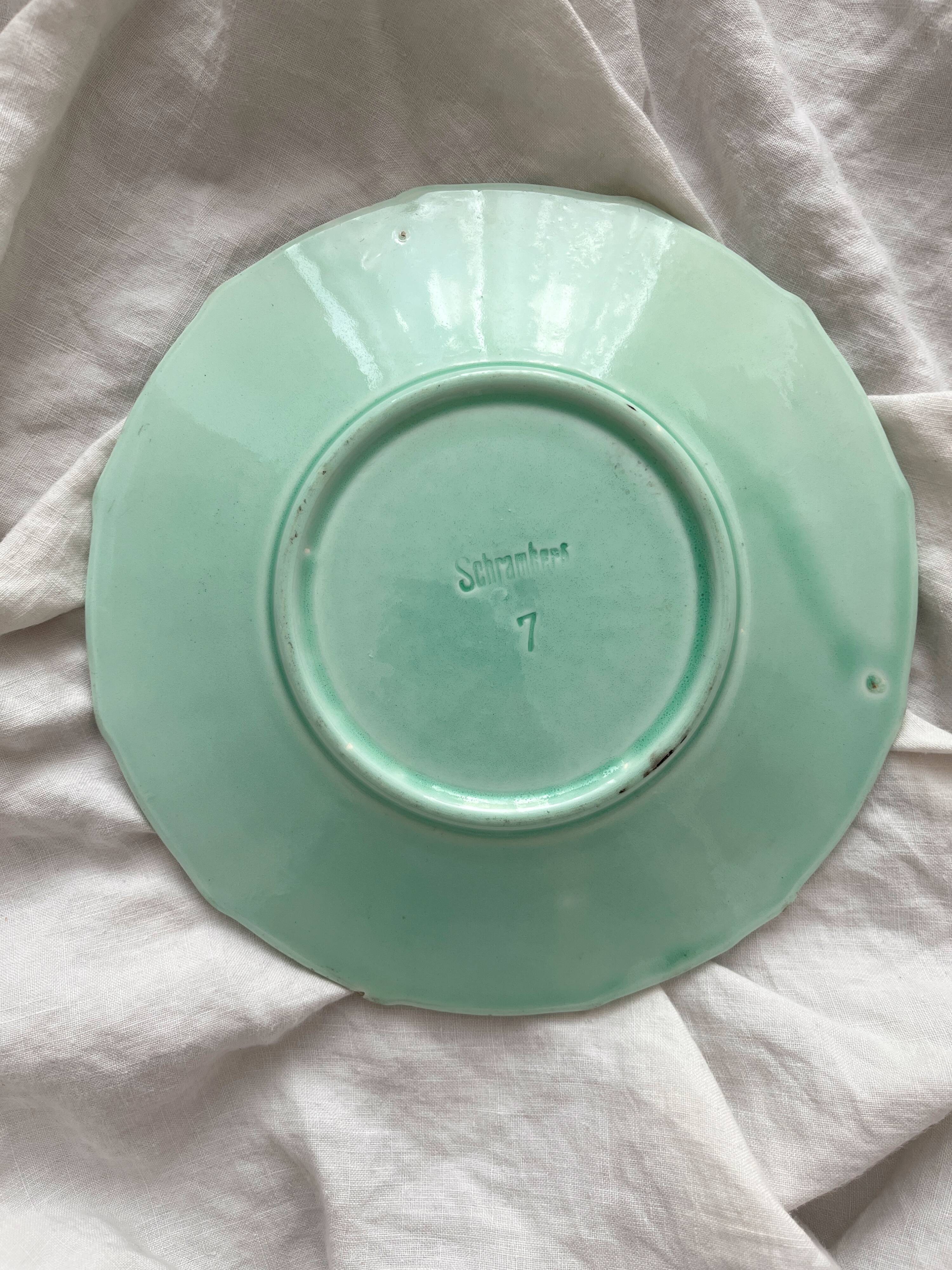 Antique Schramberg Villeroy & Boch earthenware plate, late 19th century