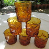 6 glasses yellow "smoked"