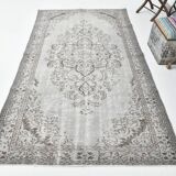 Tapis vintage classique 5x9 nuances de gris et de marron, 150x278 cm