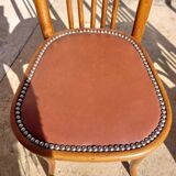 6 chaises Baumann en bois et simili cuir