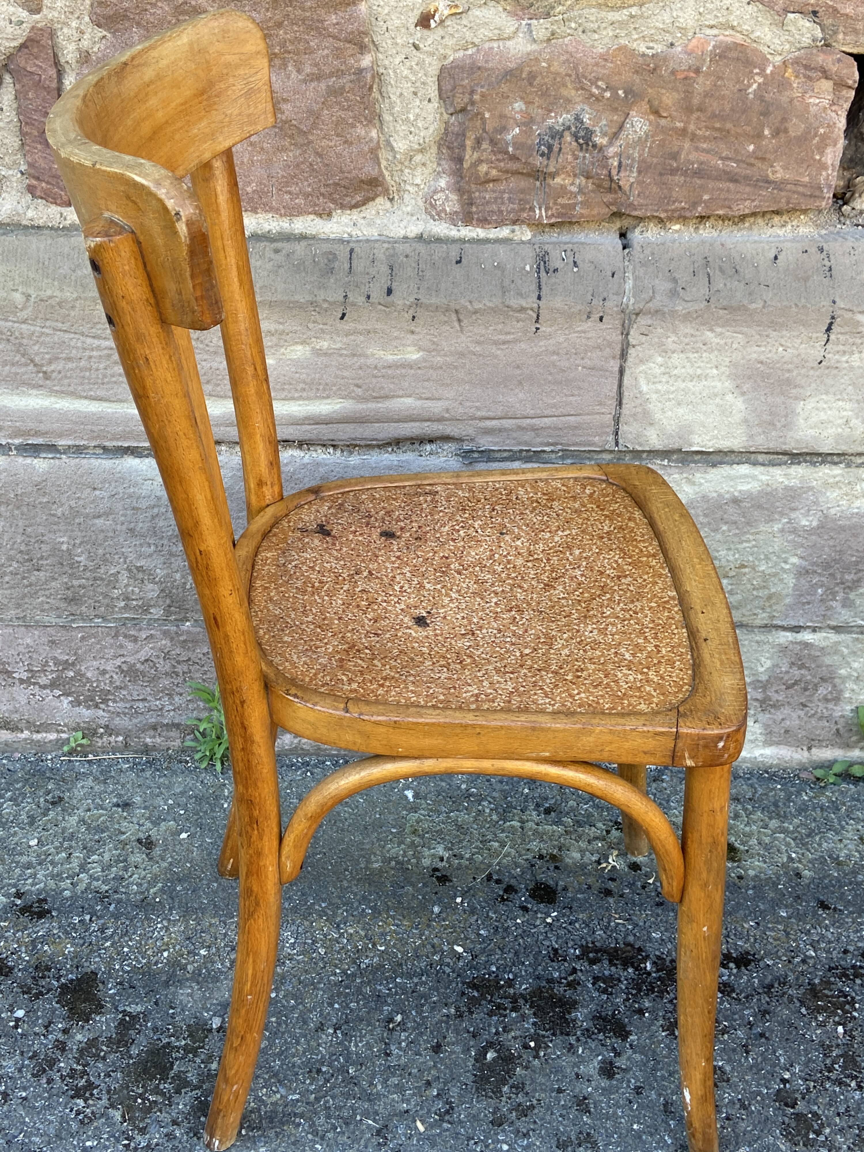 Pair of 1950s bistro cafe chairs