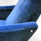 Paire de fauteuils Galion bleu royal de Steiner (années 1950)