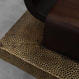 Console sculpturale Art Déco française avec plateau en verre, vers 1925