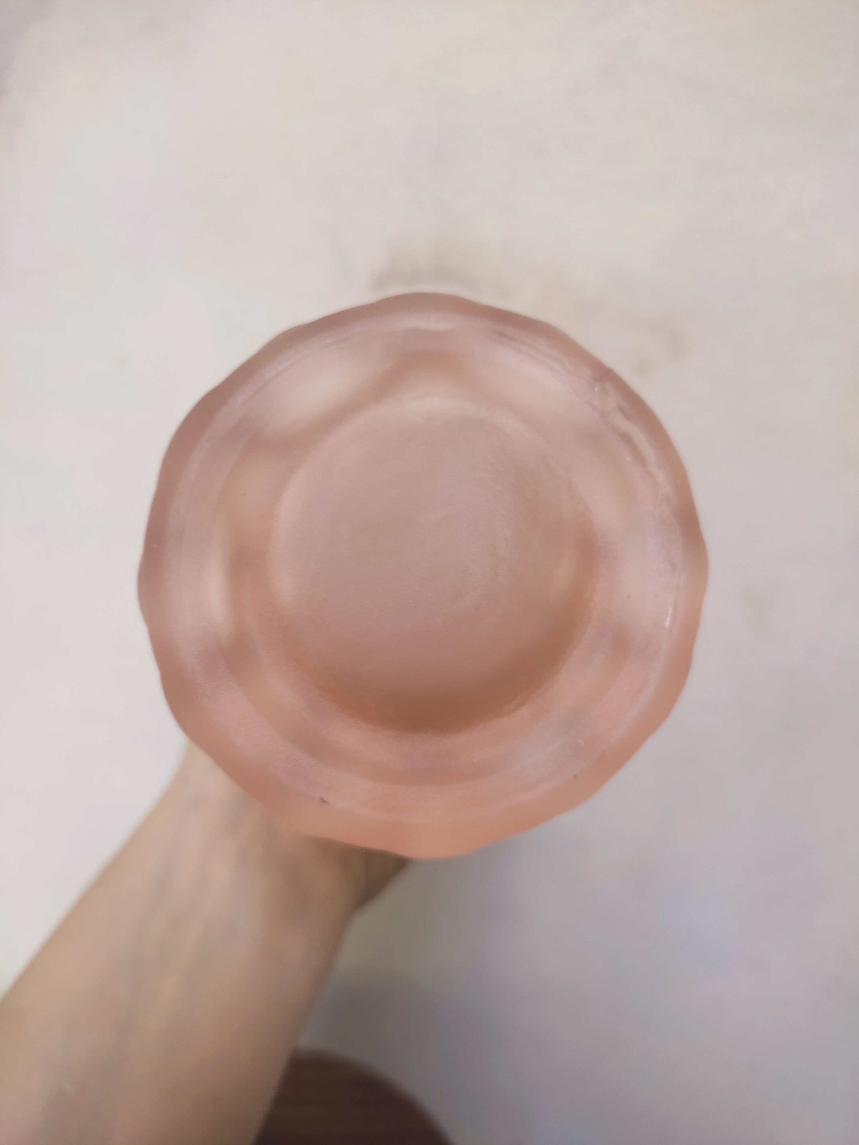 Pink frosted glass vase