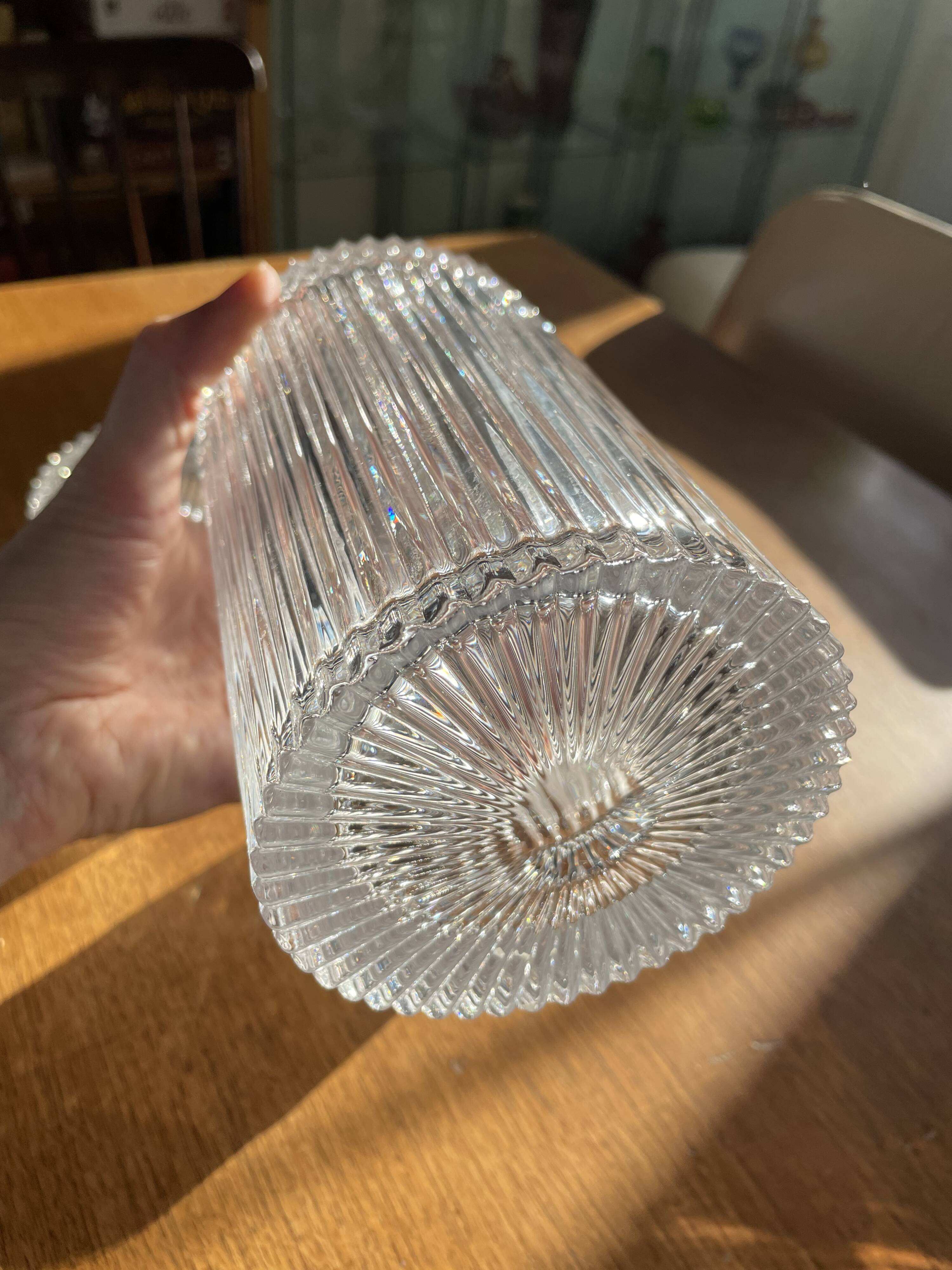 Set of 3 striped glass candy jars with lid or pharmacy jars.