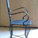 Black lacquered 1900 style wrought iron armchair