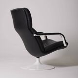 Geoffrey Harcourt black leather armchair