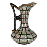 Aiguière ancienne en faïence décor floral – XIXe siècle