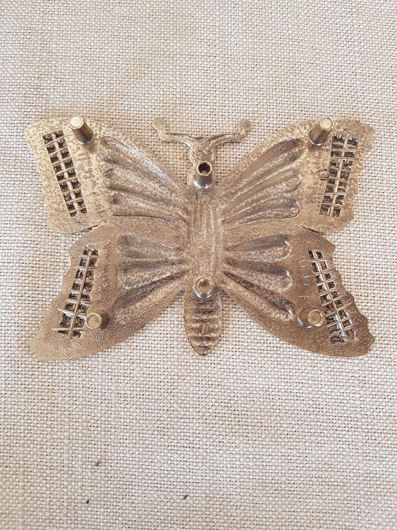 Vintage brass butterfly