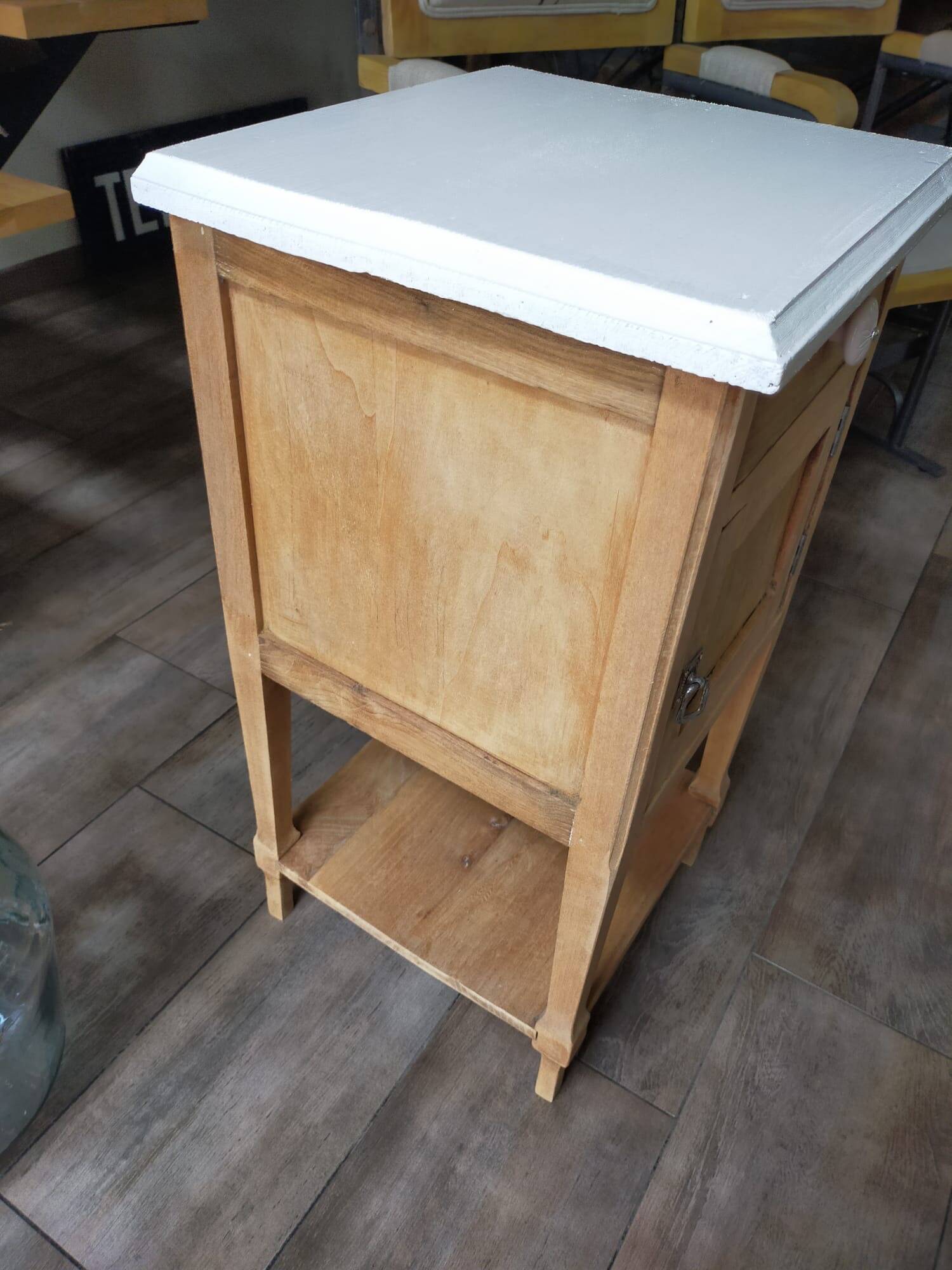 Solid wood bedside table