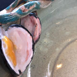 Paris ceramic dish with slip decoration, by Suzy Coste