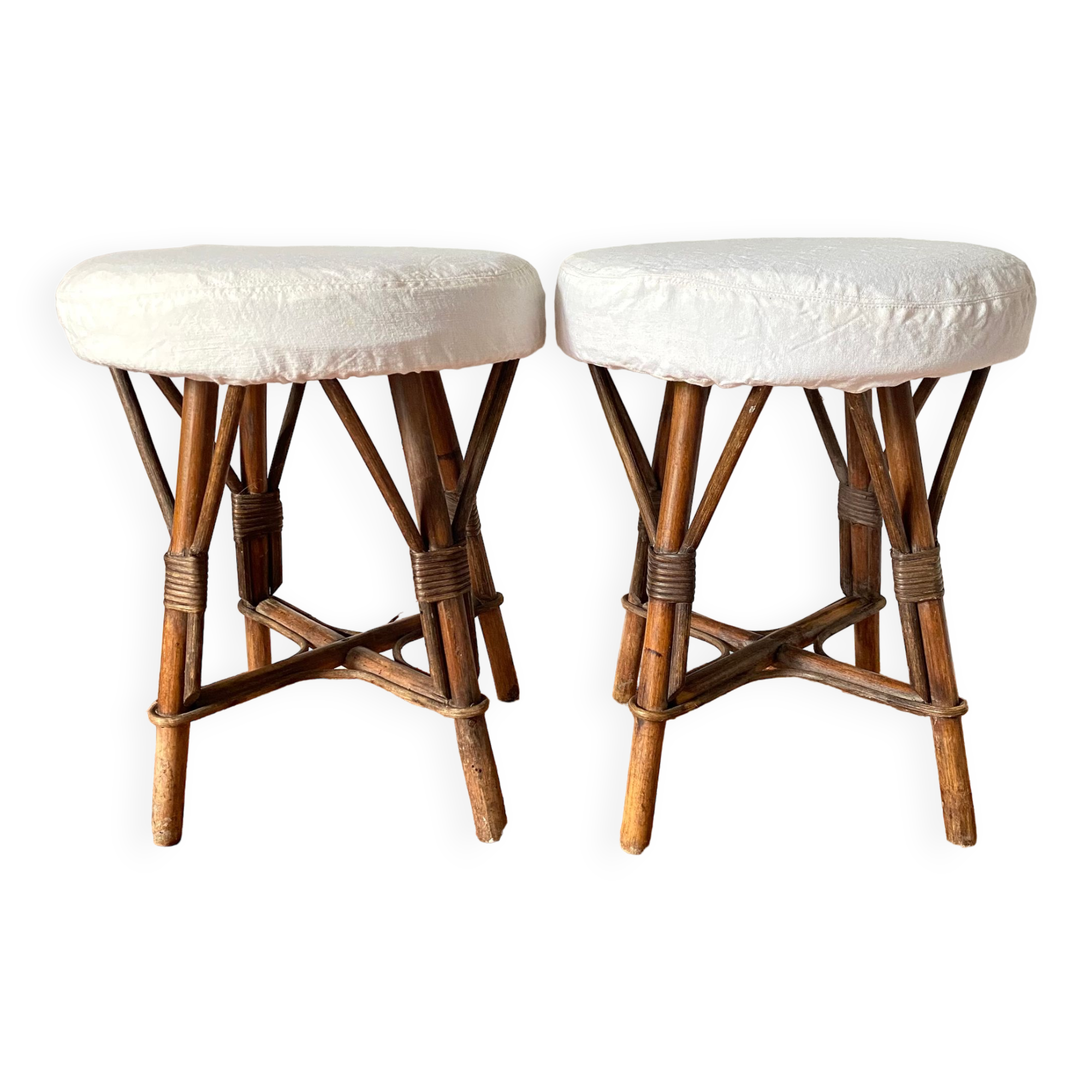 Vintage rattan stools
