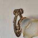 Antique wall light in gilded brass and glass tulip