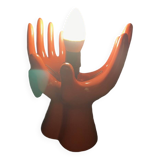 Pink ceramic hand lamp