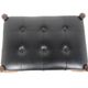 Scandinavian footrest in teak and faux leather, Sweden, 1960.