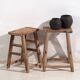 Pair of antique stools for bedside tables (circa 1900). Set of 2 pieces