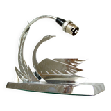 LW Paris "swan" lamp in silver metal, circa 1940