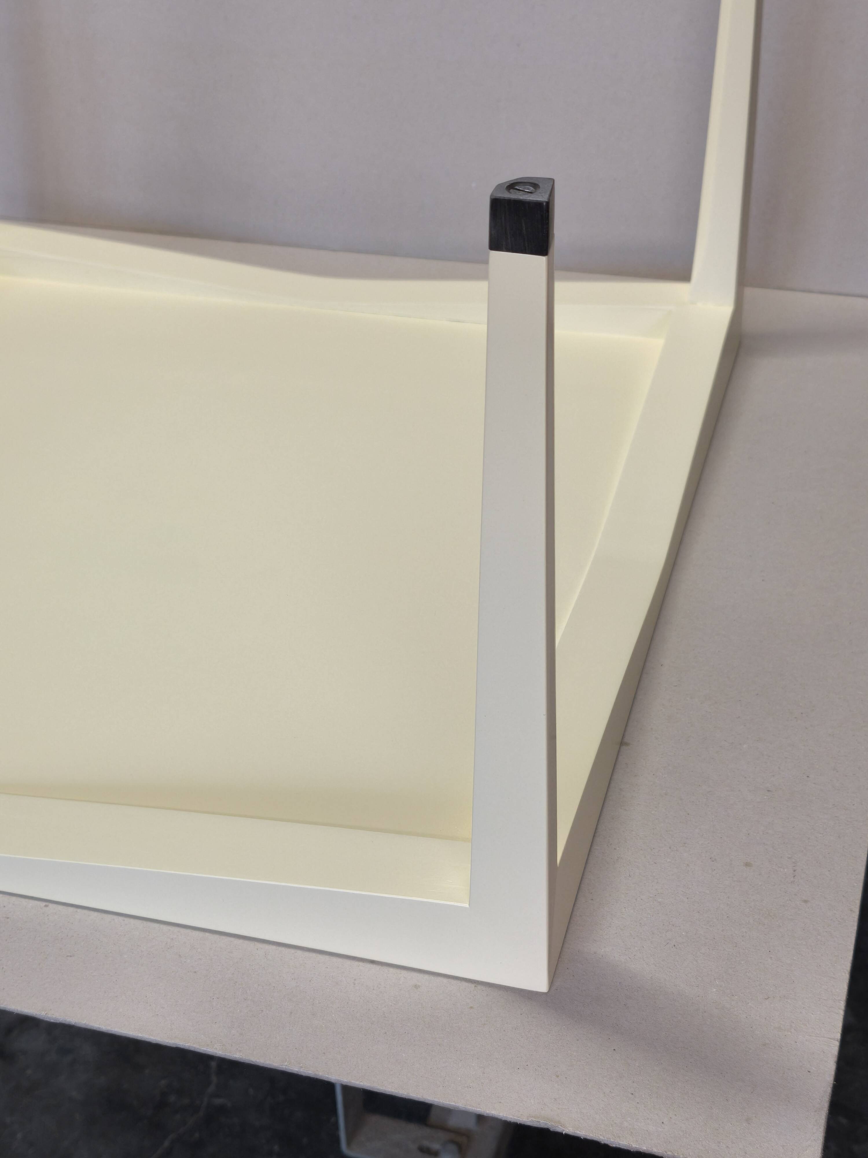 Valzania Edition ivory lacquered coffee table with ebony base