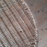 Rattan and wrought iron coffee table