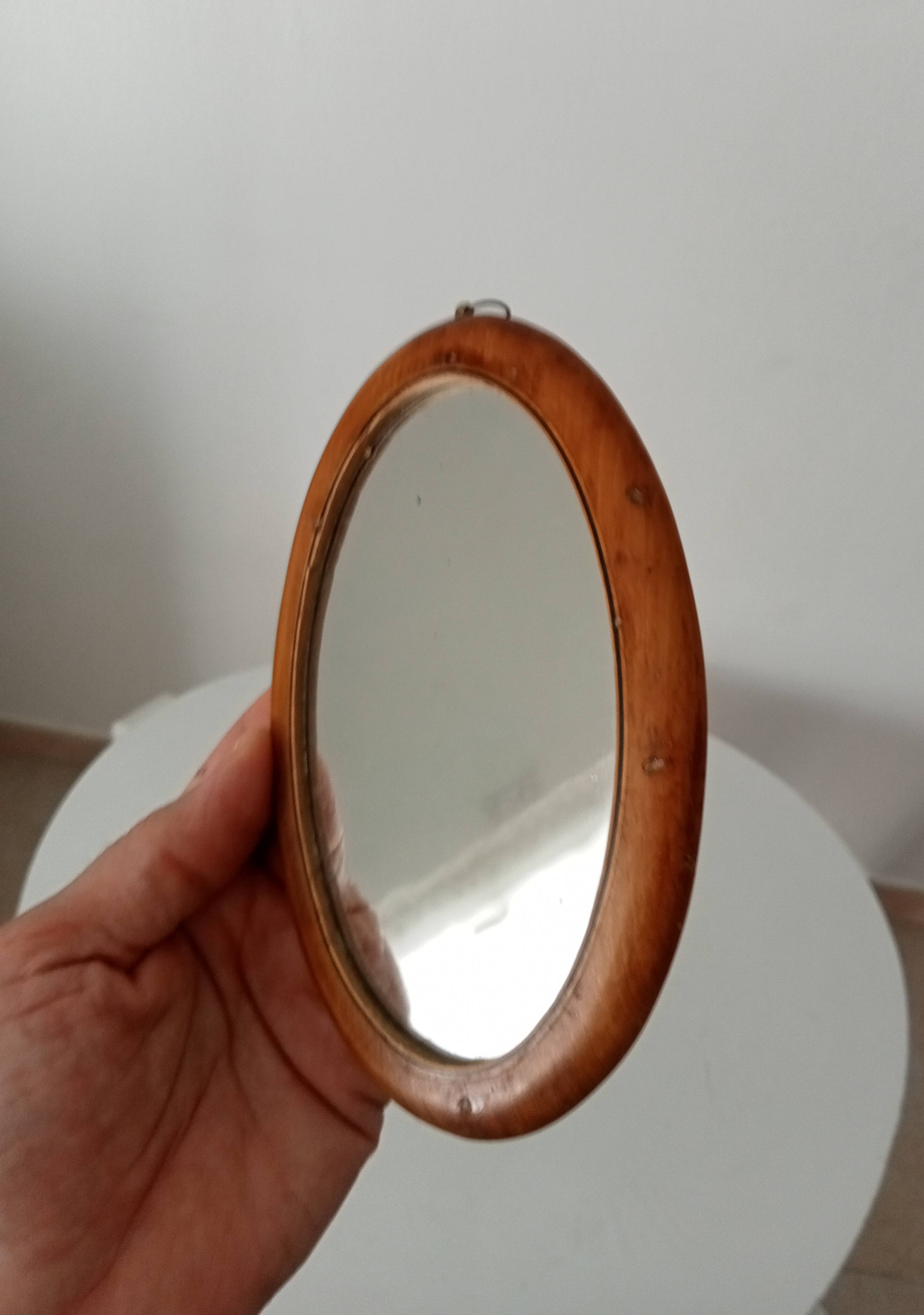 Mini antique walnut mirror from the 19th century.