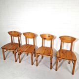 Set of 4 Daumiller pine dining chairs