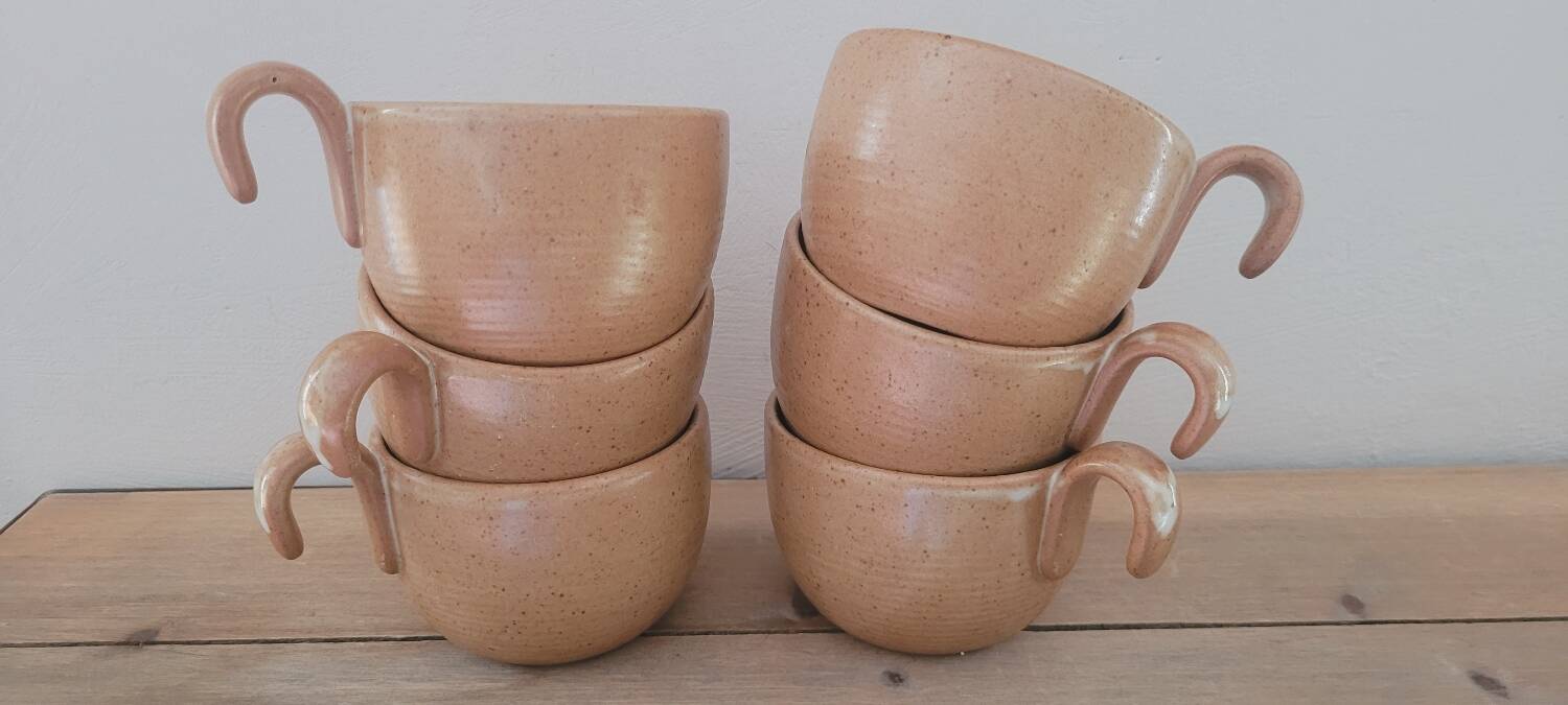 Set of 6 stoneware cups from France