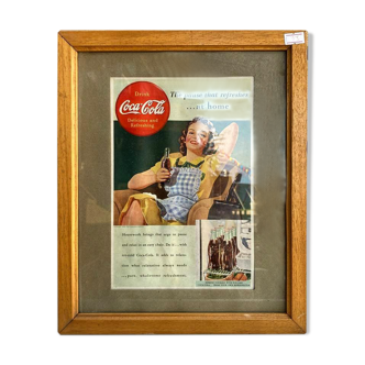 Old frame coca-cola poster