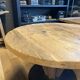 Round table in solid antique oak with a thick top