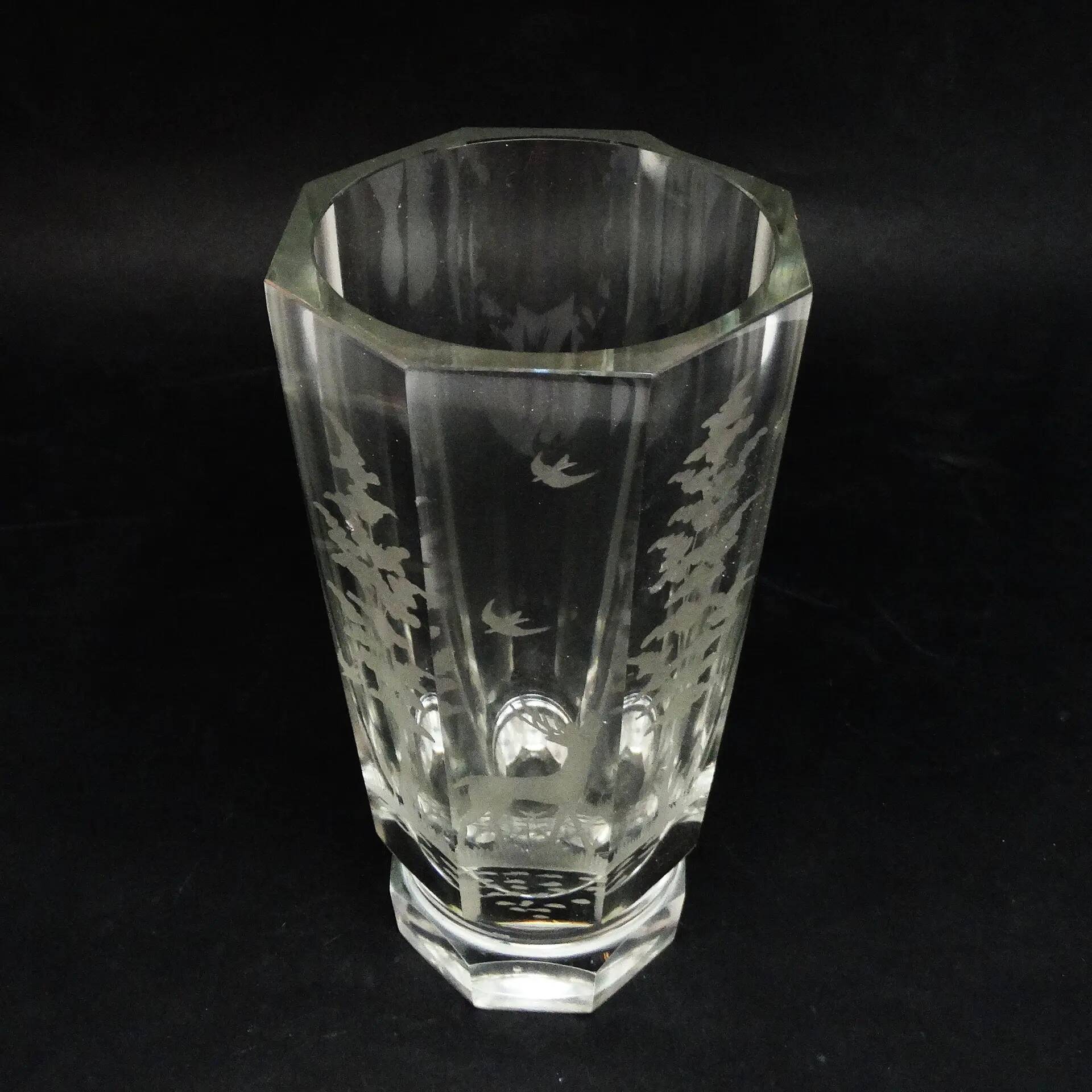Art Deco vase, crystal, Moser, Czechoslovakia, 1930s