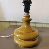 Round vintage khaki painted metal lamp
