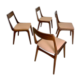 4x Alfred Christensen pour les chaises de salle à manger Slagelse Møbelvaerk 'Boomerang'